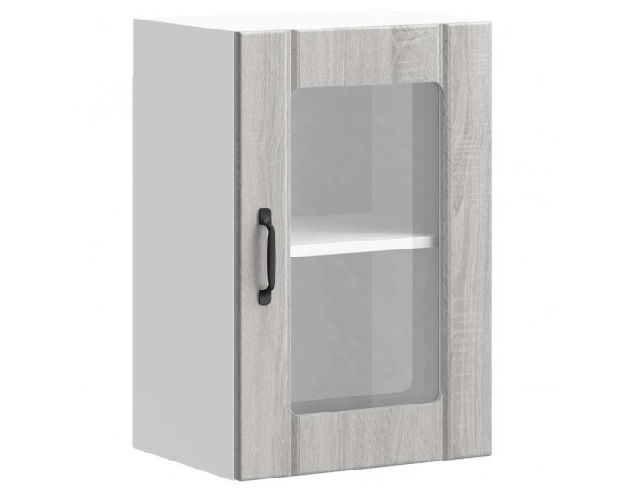 Sonata H Кухненски стенен шкаф със стъклена врата Lucca сив сонома