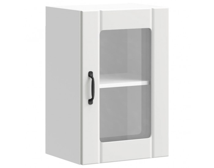 Sonata H Кухненски стенен шкаф със стъклена врата Lucca бял