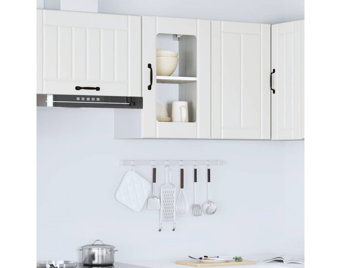 Sonata H Кухненски стенен шкаф със стъклена врата Lucca бял