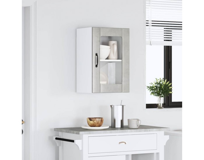 Sonata H Кухненски стенен шкаф със стъклена врата Lucca бетонно сив