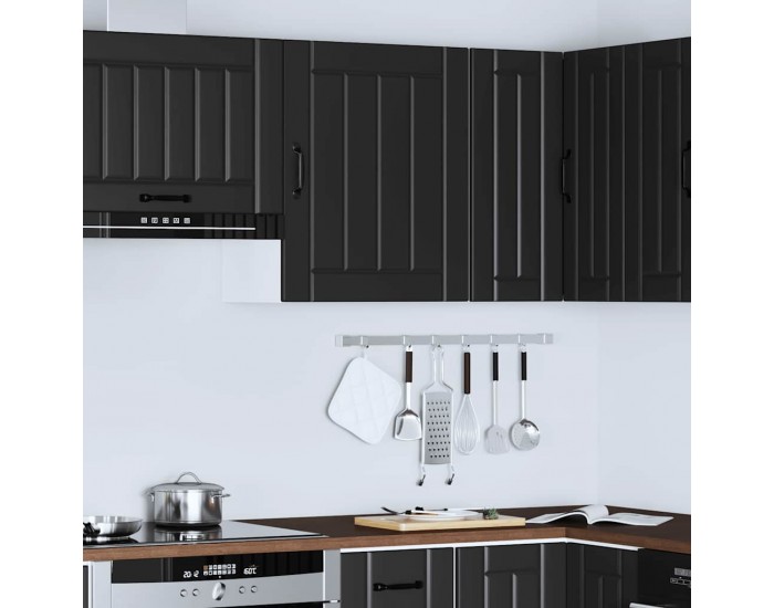 Sonata H Кухненски стенен шкаф Lucca, черен, инженерно дърво