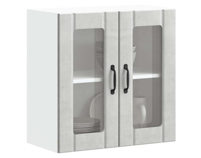 Sonata H Кухненски стенен шкаф със стъклена врата Lucca бетонно сив