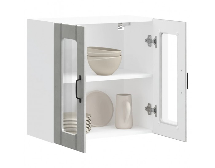 Sonata H Кухненски стенен шкаф със стъклена врата Lucca бетонно сив