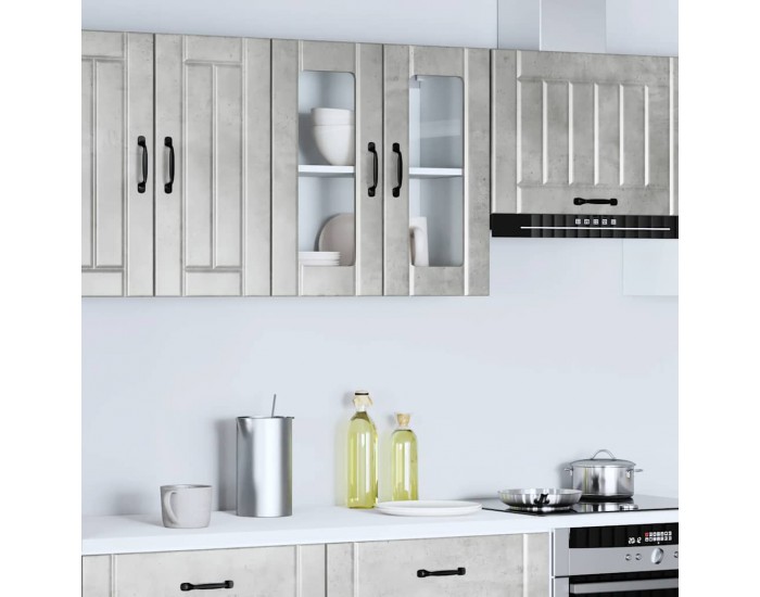 Sonata H Кухненски стенен шкаф със стъклена врата Lucca бетонно сив