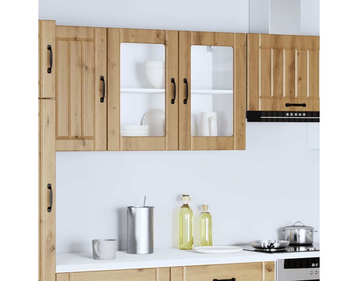 Sonata H Кухненски стенен шкаф със стъклена врата Lucca дъб артизан