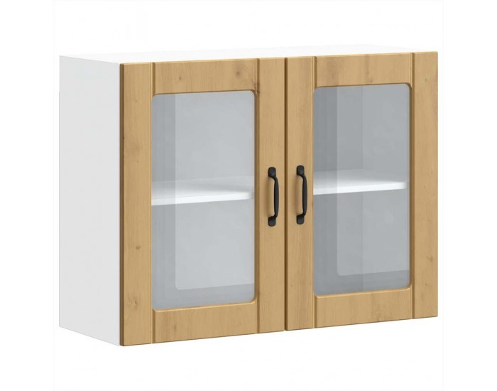 Sonata H Кухненски стенен шкаф със стъклена врата Lucca дъб артизан
