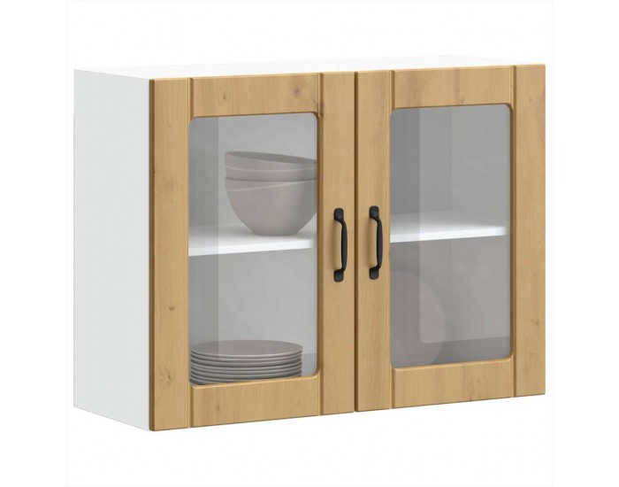 Sonata H Кухненски стенен шкаф със стъклена врата Lucca дъб артизан