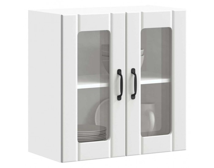 Sonata H Кухненски стенен шкаф със стъклена врата Lucca бял