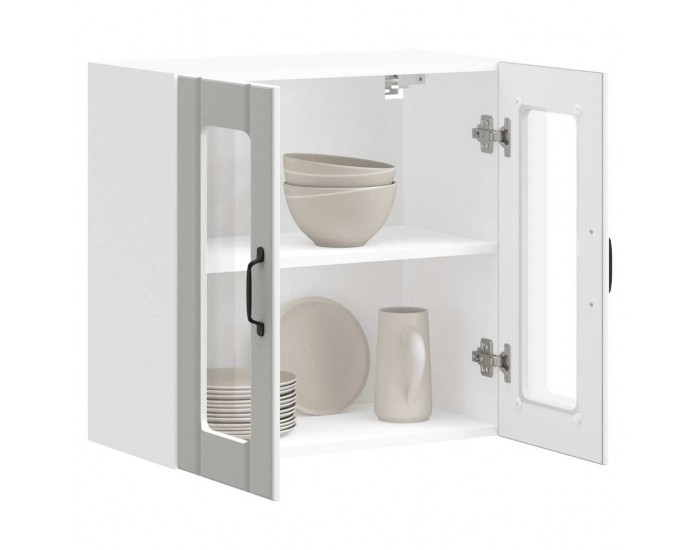 Sonata H Кухненски стенен шкаф със стъклена врата Lucca бял