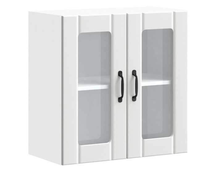 Sonata H Кухненски стенен шкаф със стъклена врата Lucca бял