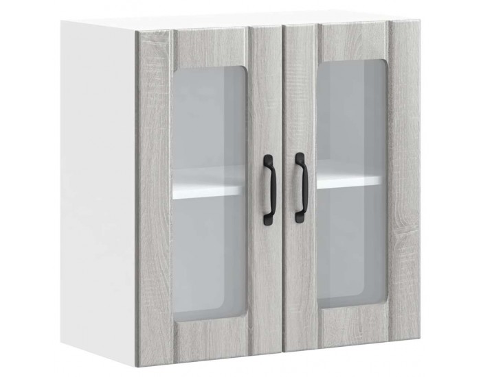 Sonata H Кухненски стенен шкаф със стъклена врата Lucca сив сонома