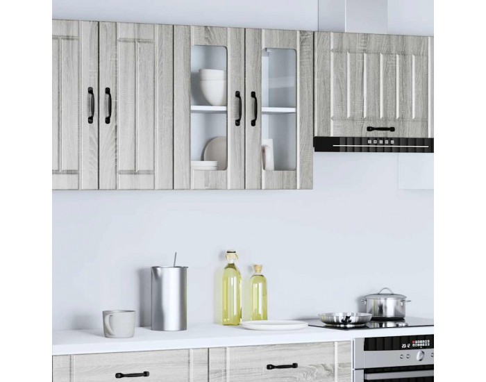 Sonata H Кухненски стенен шкаф със стъклена врата Lucca сив сонома
