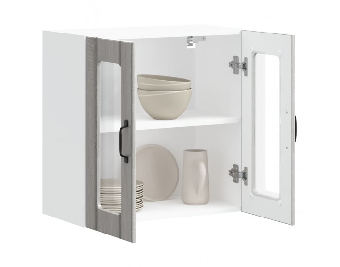 Sonata H Кухненски стенен шкаф със стъклена врата Lucca сив сонома