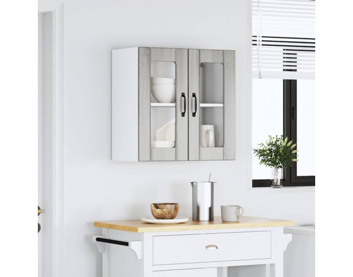 Sonata H Кухненски стенен шкаф със стъклена врата Lucca сив сонома