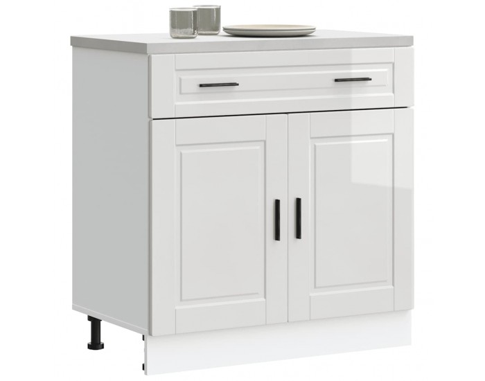 Sonata H Кухненски шкаф Porto, бял гланц, инженерно дърво