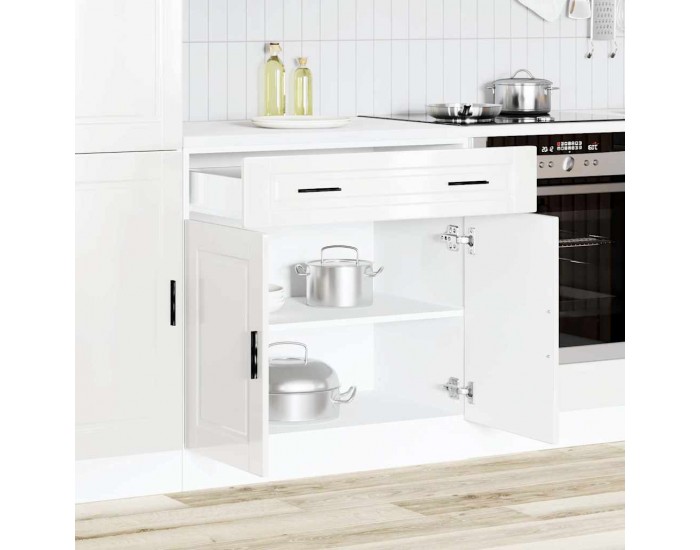 Sonata H Кухненски шкаф Porto, бял гланц, инженерно дърво