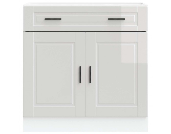 Sonata H Кухненски шкаф Porto, бял гланц, инженерно дърво