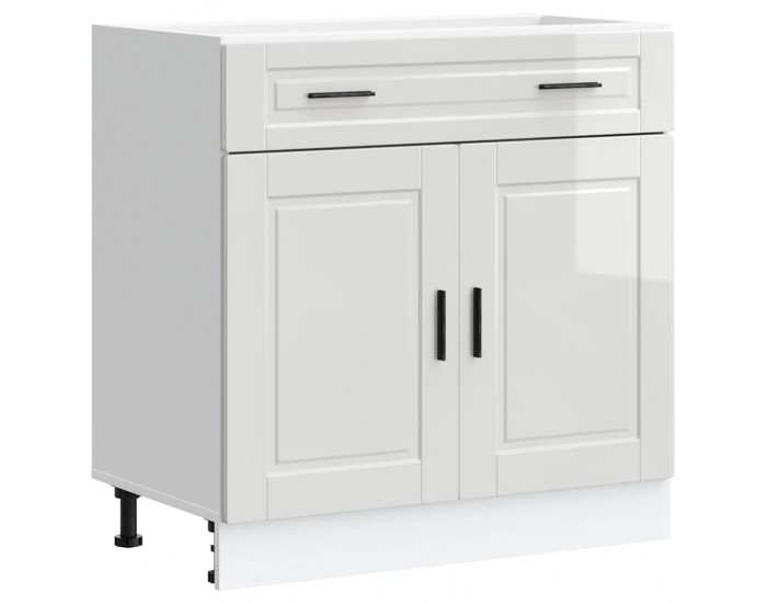 Sonata H Кухненски шкаф Porto, бял гланц, инженерно дърво