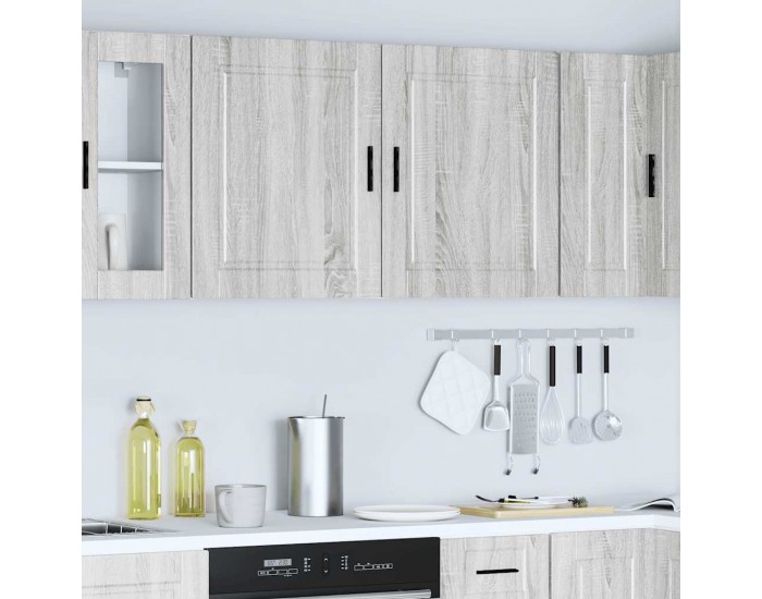 Sonata H Кухненски стенни шкафове 2 бр Porto сив сонома инженерно дърво