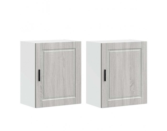 Sonata H Кухненски стенни шкафове 2 бр Porto сив сонома инженерно дърво