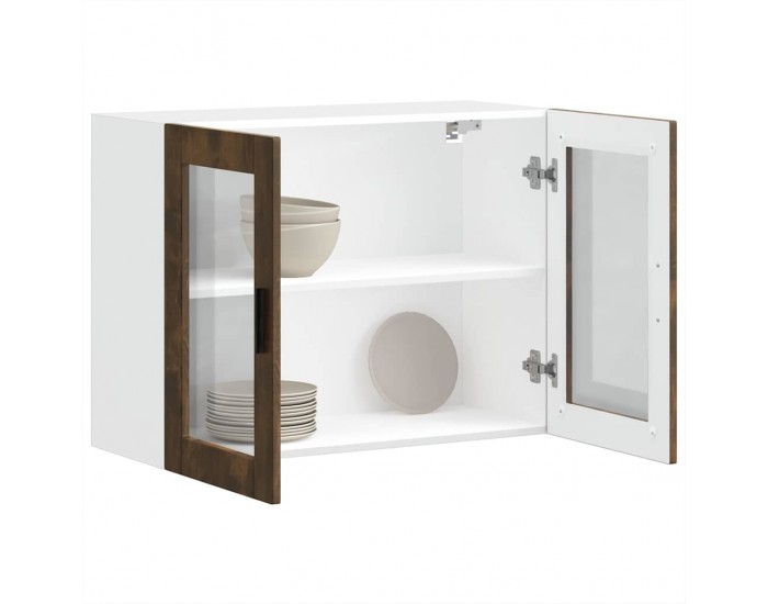 Sonata H Кухненски стенен шкаф със стъклена врата Porto опушен дъб