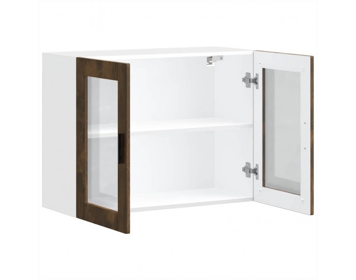 Sonata H Кухненски стенен шкаф със стъклена врата Porto опушен дъб