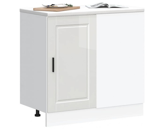 Sonata H Кухненски шкаф Porto с висок гланц, бяло, инженерно дърво