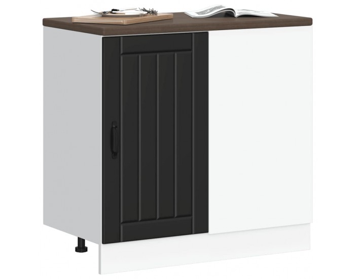 Sonata H Кухненски шкаф Lucca Черен, инженерно дърво