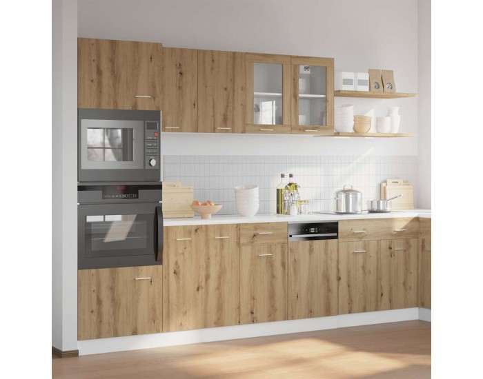 Sonata H Комплект кухненски шкафове, 7 части, Lyon, дъбов рафт, инженерна дървесина