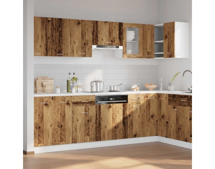 Sonata H Комплект кухненски шкафове, 11 части, Lyon, старо дърво, инженерно дърво
