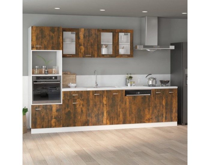 Sonata H Долен шкаф за мивка Lyon, опушен дъб, 80x46x81,5 см, инженерно дърво