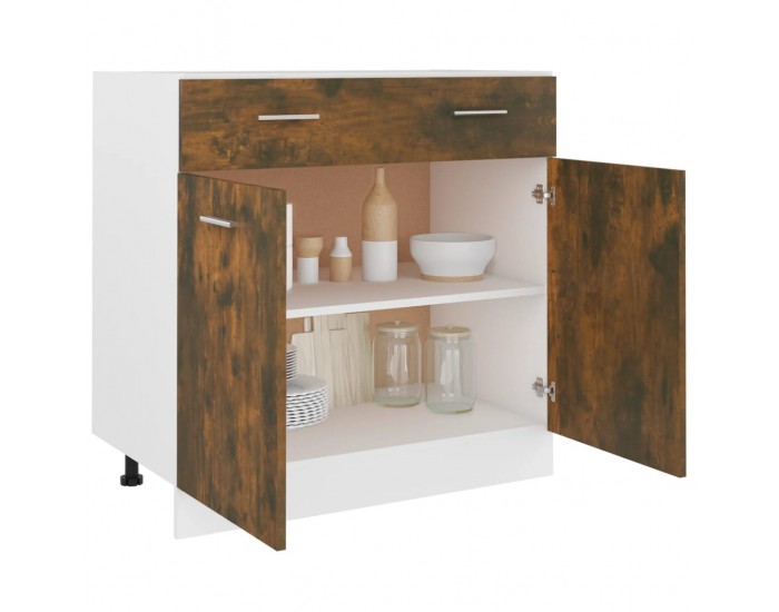 Sonata H Долен шкаф с чекмеджета Lyon, опушен дъб, 80x46x81,5 см, инженерно дърво