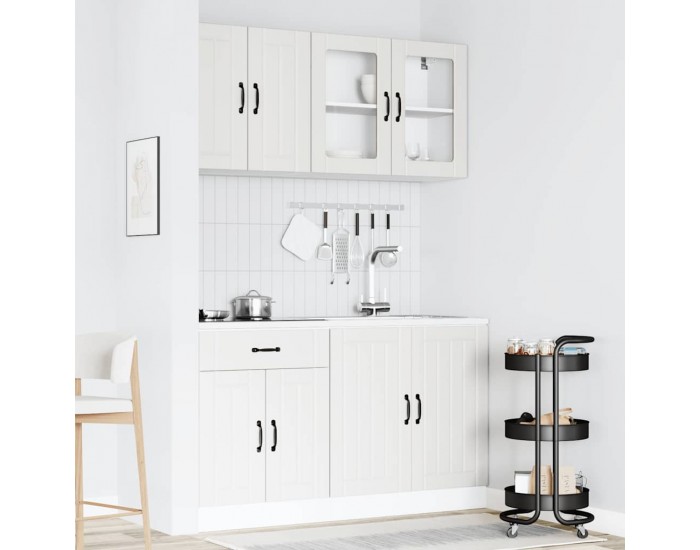 Sonata H Комплект кухненски шкафове от 4 части Lucca, бяло инженерно дърво