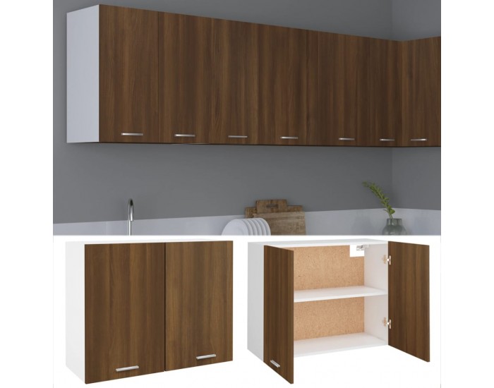 Sonata H Висящ шкаф Lyon, кафяв дъб, 80x31x60 см, инженерно дърво