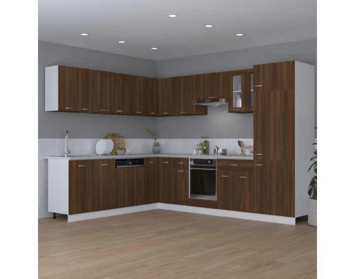 Sonata H Висящ шкаф Lyon, кафяв дъб, 80x31x60 см, инженерно дърво