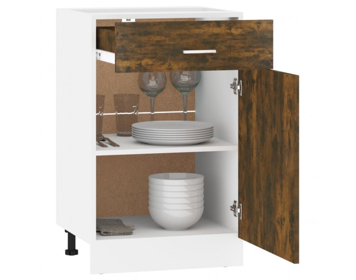 Sonata H Долен шкаф с чекмеджета Lyon, опушен дъб, 50x46x81,5 см, инженерно дърво