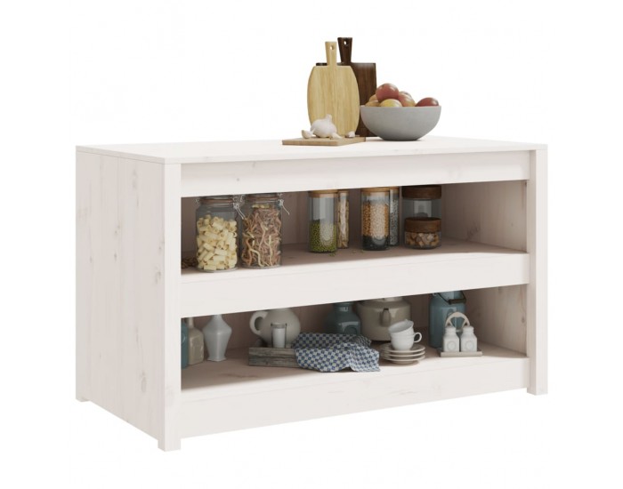 Sonata H Кухненски шкаф за открито, бял, 106x55x64 см, бор масив