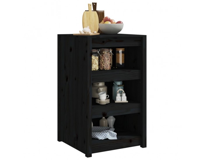 Sonata H Кухненски шкаф за открито, черен, 55x55x92 см, бор масив