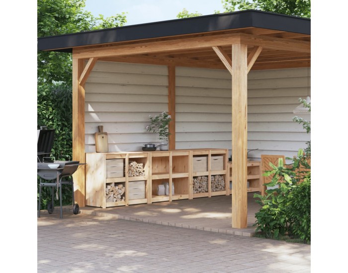 Sonata H Кухненски шкафове за открито, 3 бр, бор масив