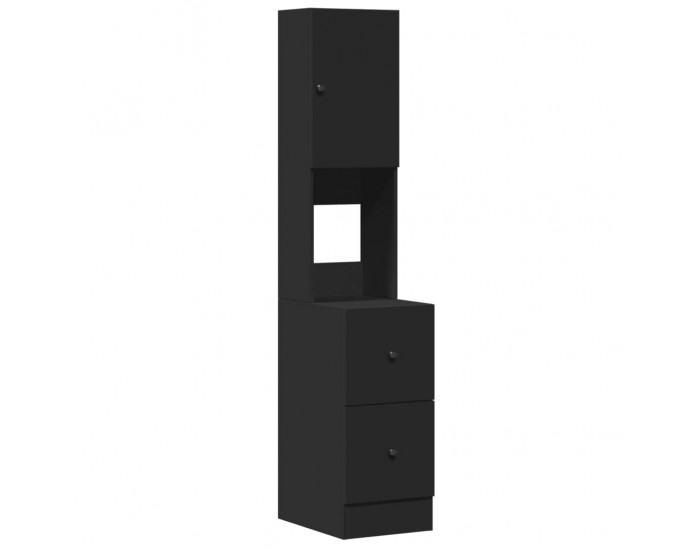 Sonata H Кухненски шкаф, черен, 35x50x180 см, инженерно дърво