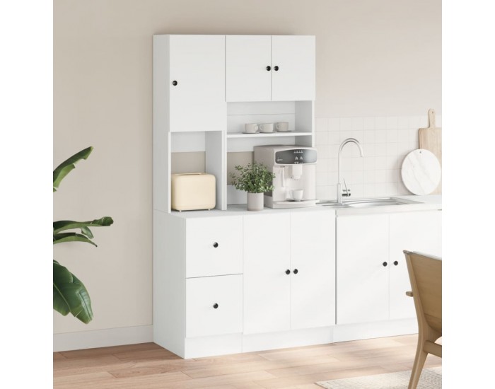 Sonata H Кухненски шкаф, бял, 95x50x180 см, инженерно дърво