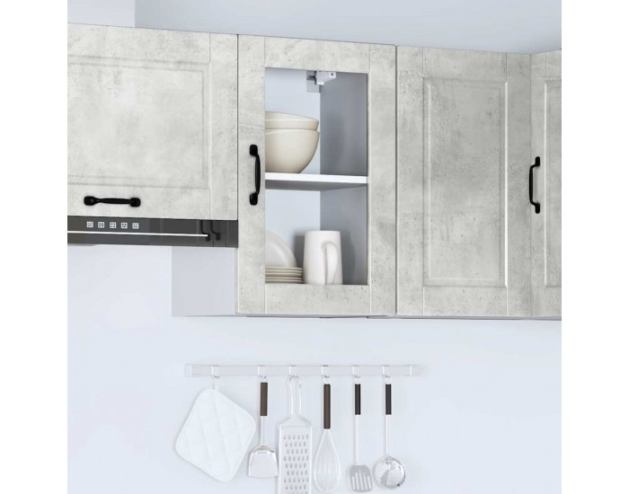 Sonata H Кухненски стенен шкаф със стъклена врата Porto Бетонно сиво