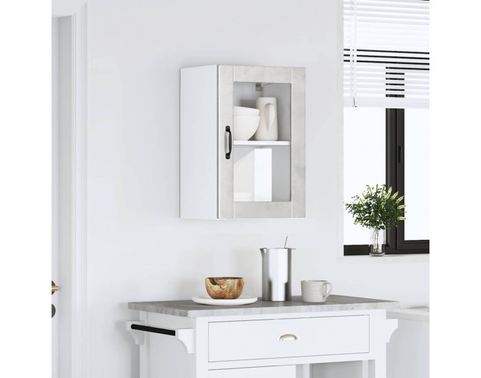 Sonata H Кухненски стенен шкаф със стъклена врата Porto Бетонно сиво