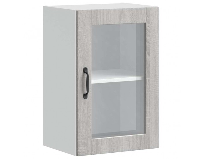 Sonata H Кухненски стенен шкаф със стъклена врата Porto сив сонома
