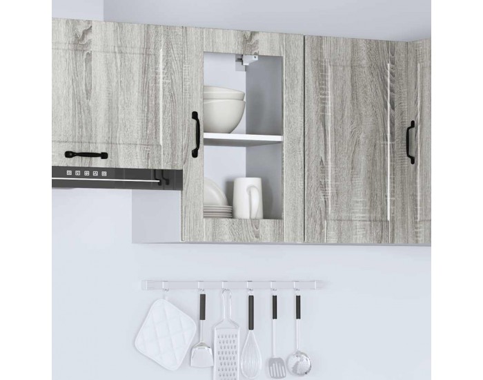 Sonata H Кухненски стенен шкаф със стъклена врата Porto сив сонома