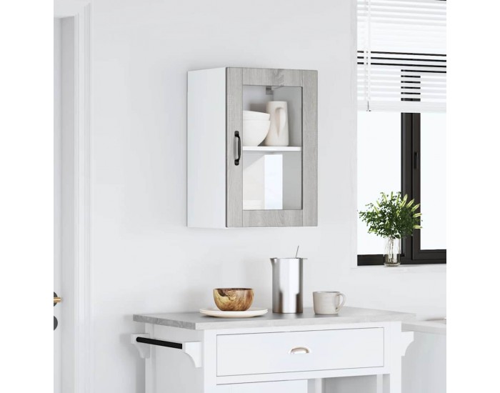 Sonata H Кухненски стенен шкаф със стъклена врата Porto сив сонома