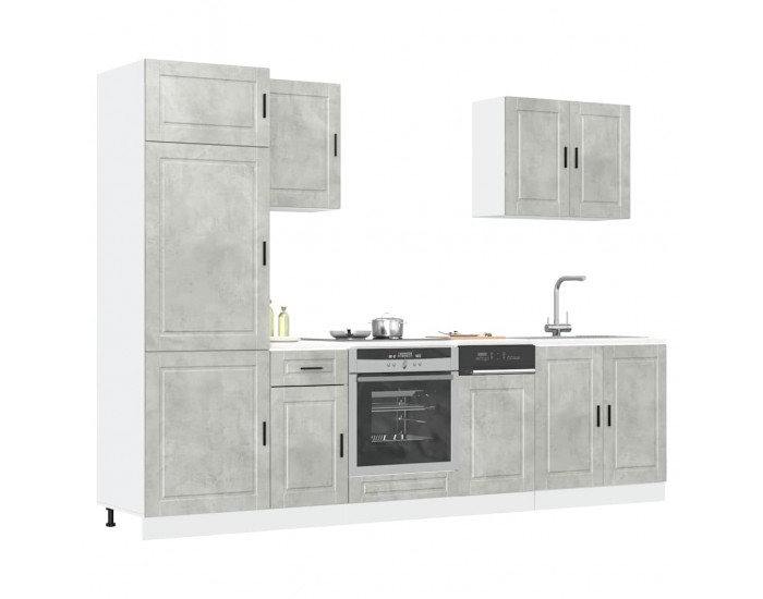 Sonata H Комплект кухненски шкафове, 7 части, Porto, бетонно сив, инженерно дърво