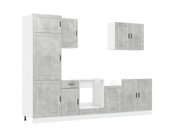 Sonata H Комплект кухненски шкафове, 7 части, Porto, бетонно сив, инженерно дърво