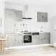 Sonata H Комплект кухненски шкафове, 7 части, Porto, бетонно сив, инженерно дърво