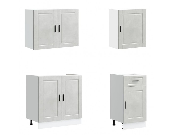 Sonata H Комплект кухненски шкафове, 7 части, Porto, бетонно сив, инженерно дърво